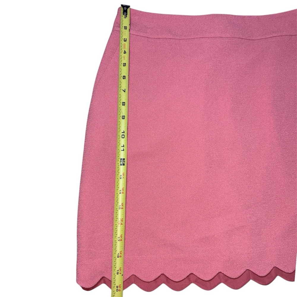 Ann Taylor Factory Pink Textured A-Line Scallop Hem Barbiecore Mini Skirt Siz 10 - Picture 5 of 9